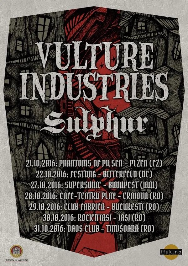 VULTURE INDUSTRIES AND SULPHUR ANNOUNCE “THE TOWER FALLS” TOUR DATES 1 Poster PR jpg VULTURE INDUSTRIES AND SULPHUR ANNOUNCE “THE TOWER FALLS” TOUR DATES