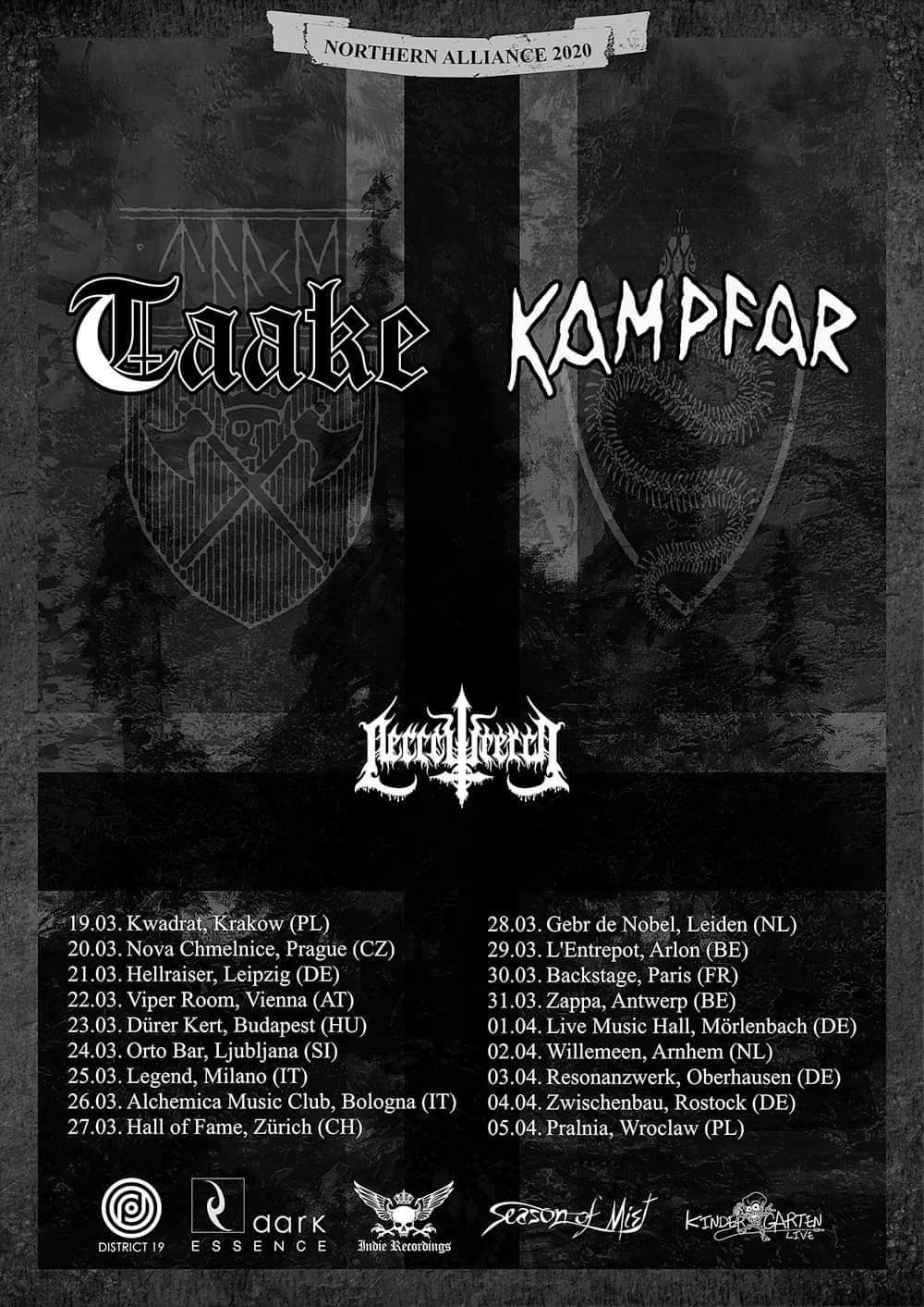 received 511432933062043 TAAKE AND KAMPFAR ANNOUNCE CO-HEADLINING EUROPEAN TOUR
